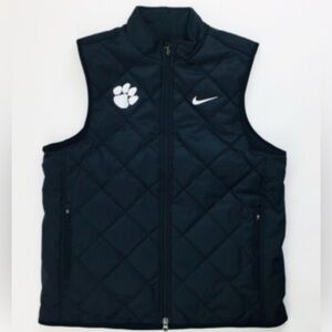 Nike Black Clemson Women’s Reversible Puffer/Fleece Vest Size Medium 🖤